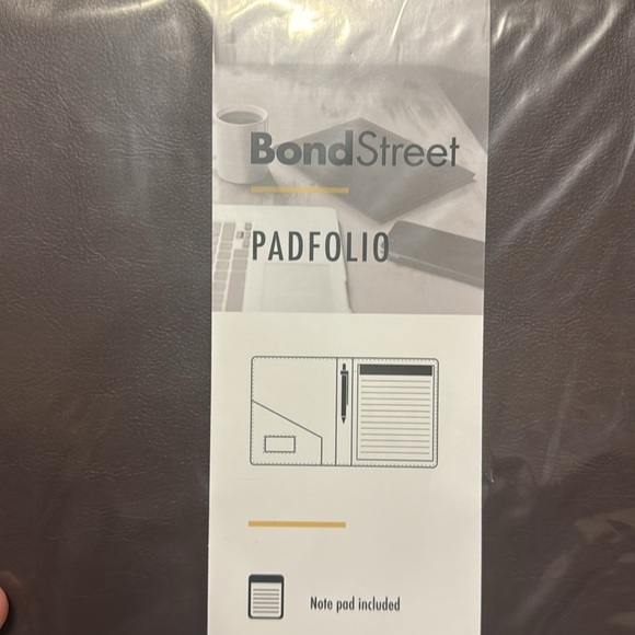 Vegan leather brown padfolio with notepad, new - Picture 4 of 6